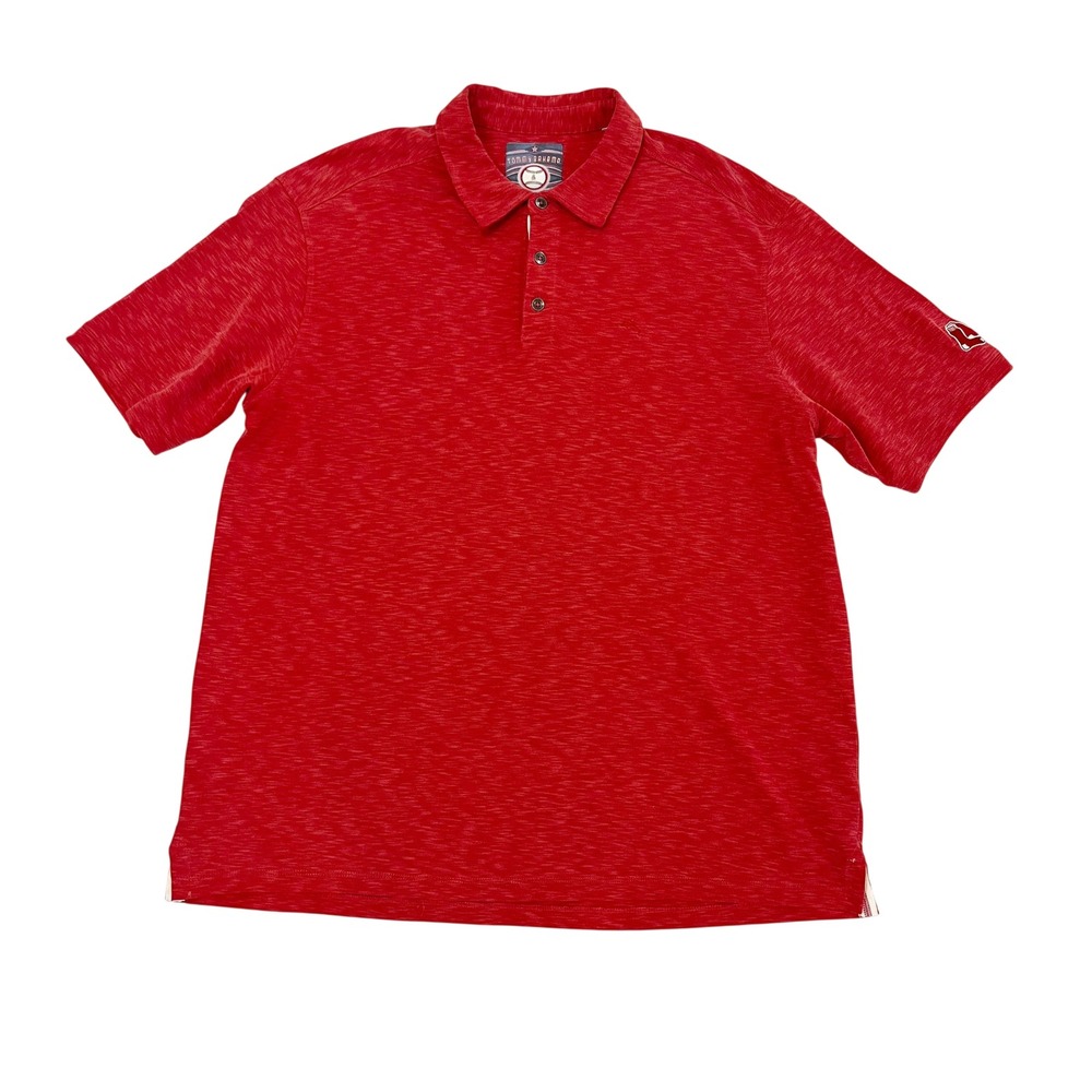 Tommy Bahama Mens Boston Red Sox MLB Baseball Polo Shirt Red Heathered Tencel XL